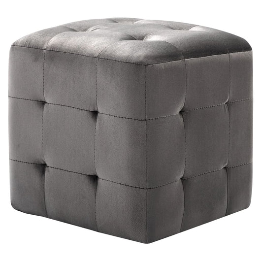 Pouf 2 pz Grigio 30x30x30 cm in Velluto 278385