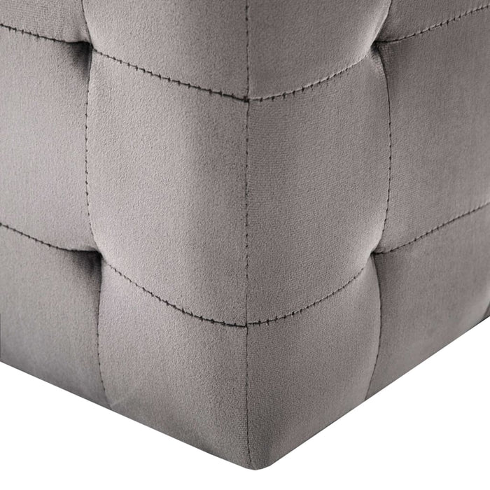 Pouf 2 pz Grigio 30x30x30 cm in Velluto 278385