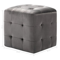 Pouf 2 pz Grigio 30x30x30 cm in Velluto 278385