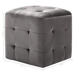 Pouf 2 pz Grigio 30x30x30 cm in Velluto 278385