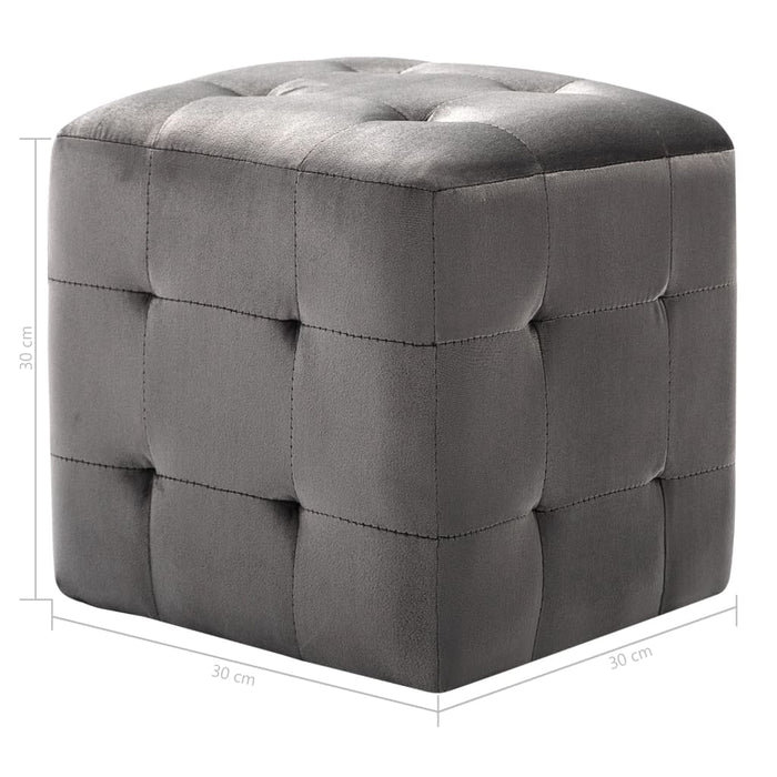 Pouf 2 pz Grigio 30x30x30 cm in Velluto 278385