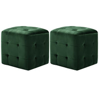 Pouf 2 pz Verde 30x30x30 cm in Vellutocod mxl 71290