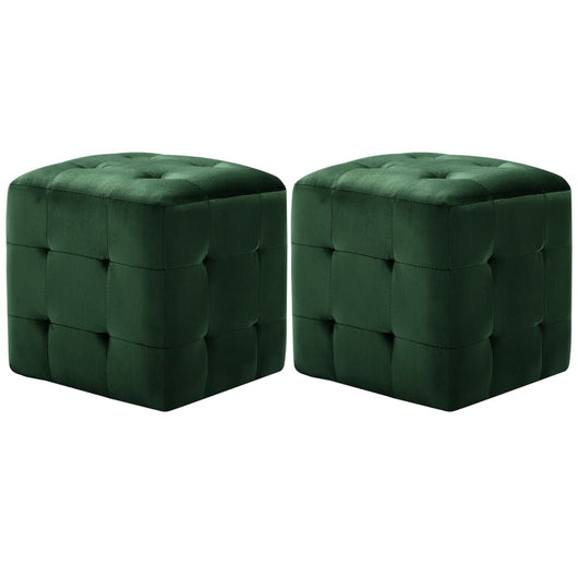 Pouf 2 pz Verde 30x30x30 cm in Vellutocod mxl 71290