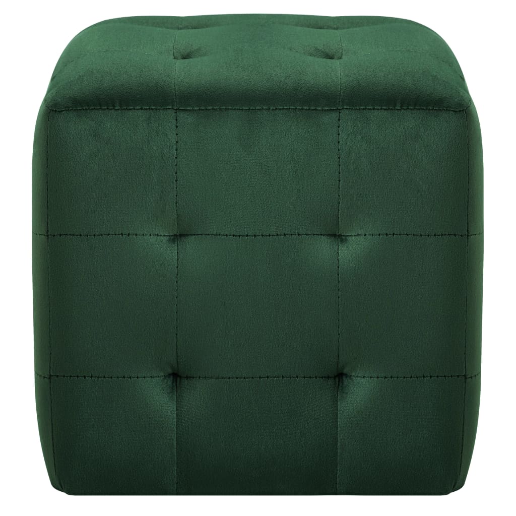 Pouf 2 pz Verde 30x30x30 cm in Velluto 278387