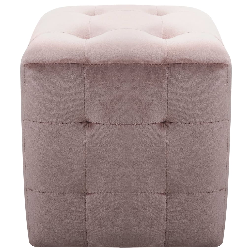 Pouf 2 pz Rosa 30x30x30 cm in Velluto cod mxl 63465