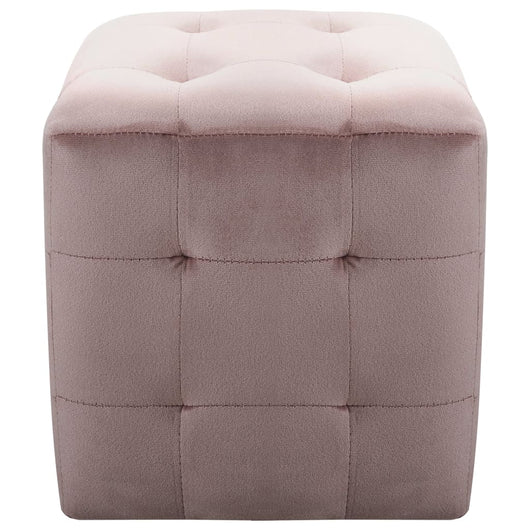 Pouf 2 pz Rosa 30x30x30 cm in Velluto 278388