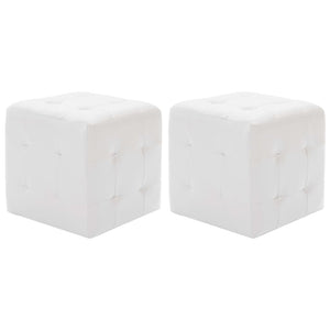 Pouf 2 pz Bianco 30x30x30 cm in Similpelle  cod mxl 66216