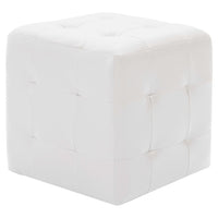 Pouf 2 pz Bianco 30x30x30 cm in Similpelle  cod mxl 66216