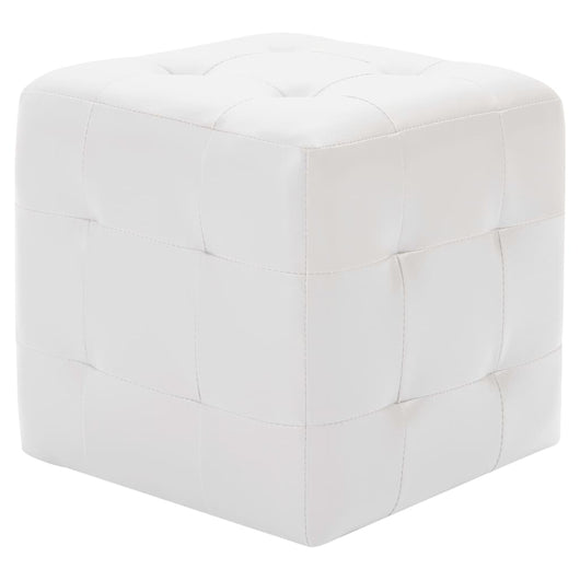 Pouf 2 pz Bianco 30x30x30 cm in Similpelle 278389