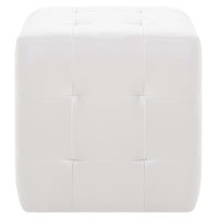 Pouf 2 pz Bianco 30x30x30 cm in Similpelle  cod mxl 66216