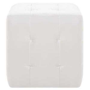 Pouf 2 pz Bianco 30x30x30 cm in Similpelle  cod mxl 66216