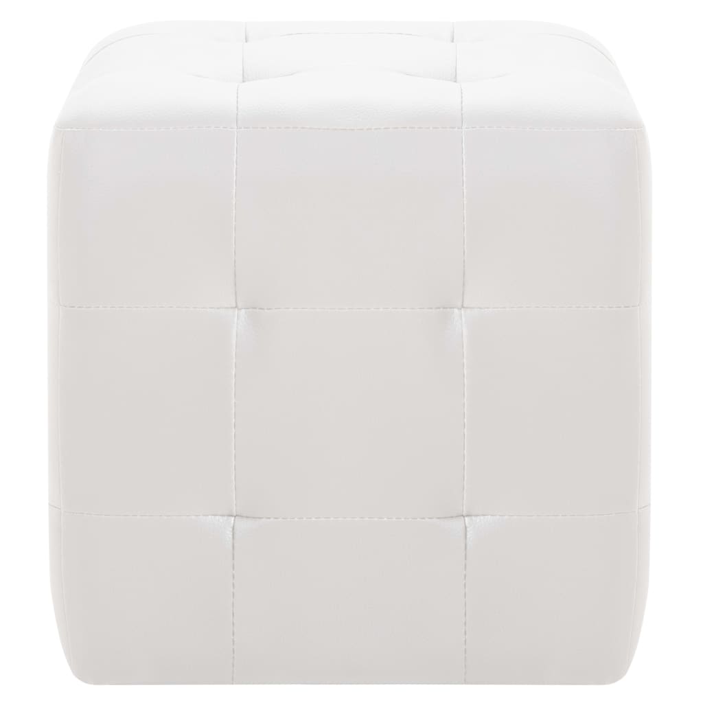 Pouf 2 pz Bianco 30x30x30 cm in Similpelle 278389