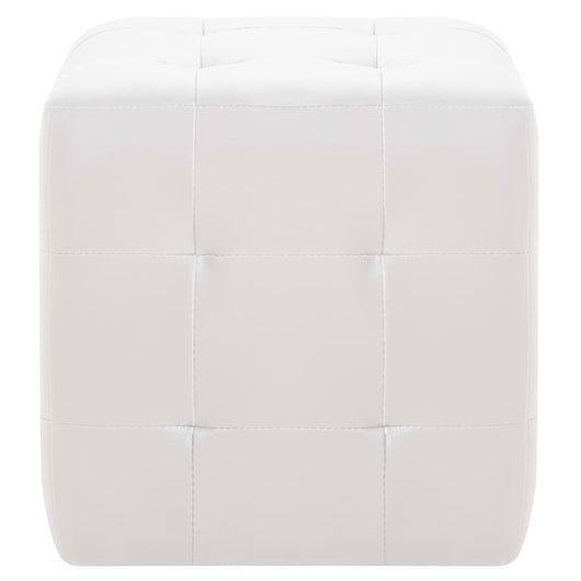 Pouf 2 pz Bianco 30x30x30 cm in Similpelle 278389