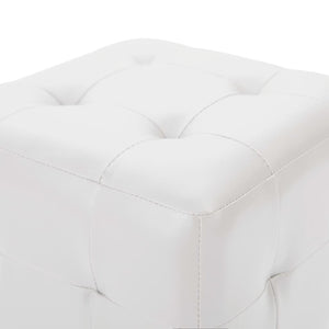 Pouf 2 pz Bianco 30x30x30 cm in Similpelle  cod mxl 66216
