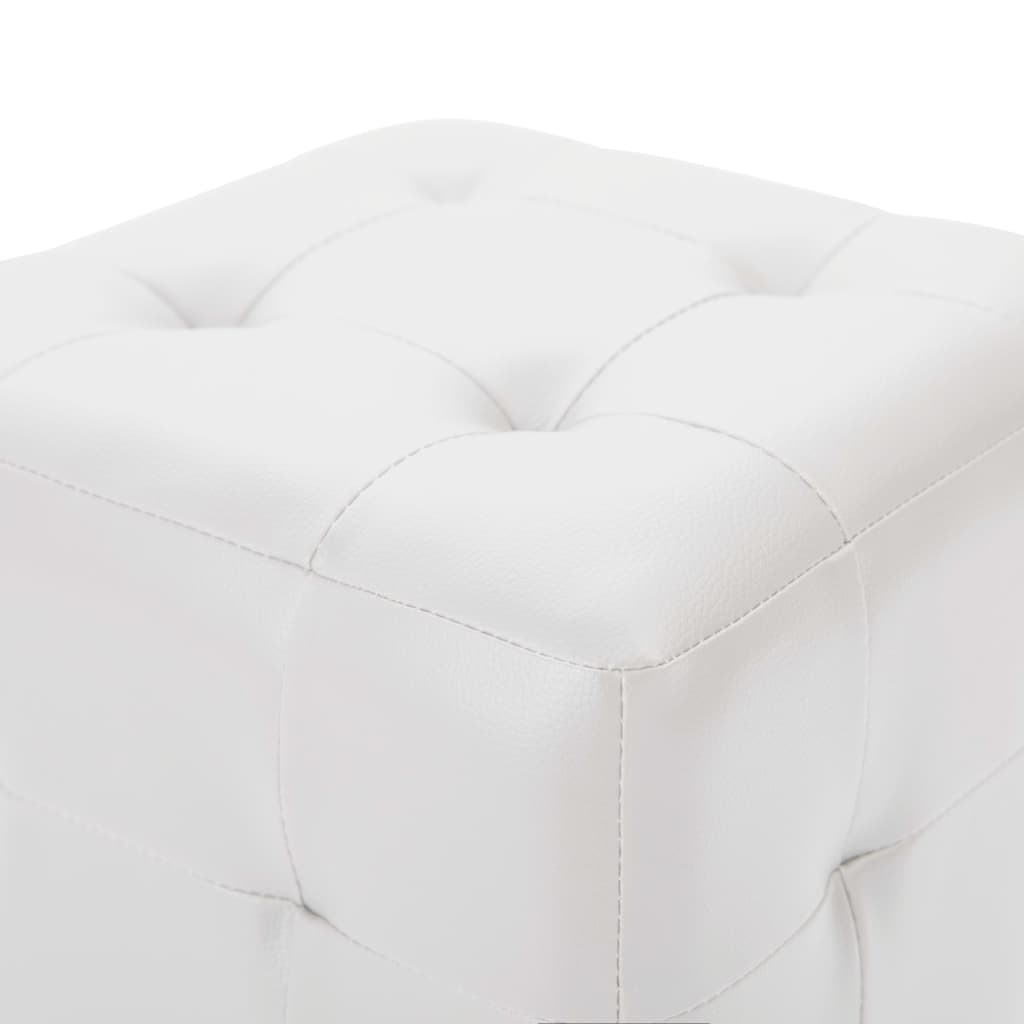 Pouf 2 pz Bianco 30x30x30 cm in Similpelle 278389