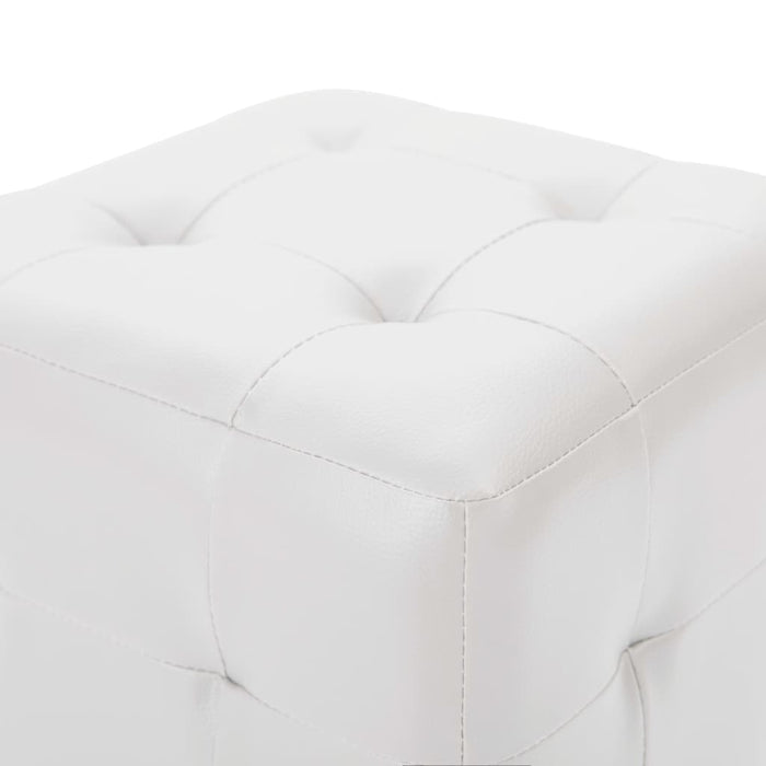 Pouf 2 pz Bianco 30x30x30 cm in Similpelle 278389