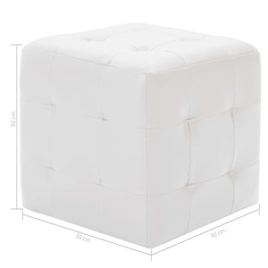 Pouf 2 pz Bianco 30x30x30 cm in Similpelle 278389