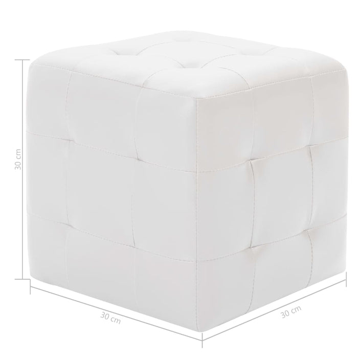 Pouf 2 pz Bianco 30x30x30 cm in Similpelle 278389