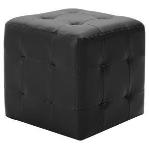 Pouf 2 pz Nero 30x30x30 cm in Similpelle cod mxl 95335