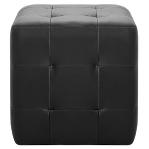 Pouf 2 pz Nero 30x30x30 cm in Similpelle 278390