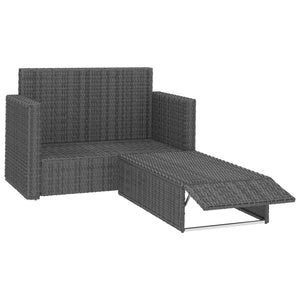 Set Divani da Giardino 2 pz con Cuscini in Polyrattan Grigio 46740