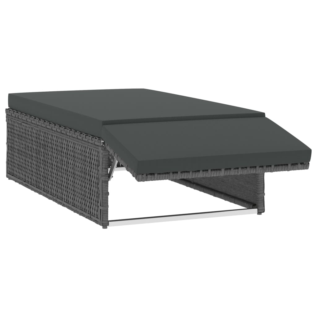 Set Divani da Giardino 2 pz con Cuscini in Polyrattan Grigio 46740