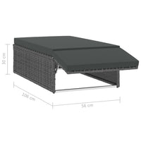 Set Divani da Giardino 2 pz con Cuscini in Polyrattan Grigio 46740