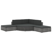 Set Divani da Giardino 6 pz con Cuscini in Polyrattan Grigio cod mxl 35610