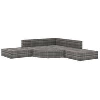Set Divani da Giardino 6 pz con Cuscini in Polyrattan Grigio cod mxl 35610