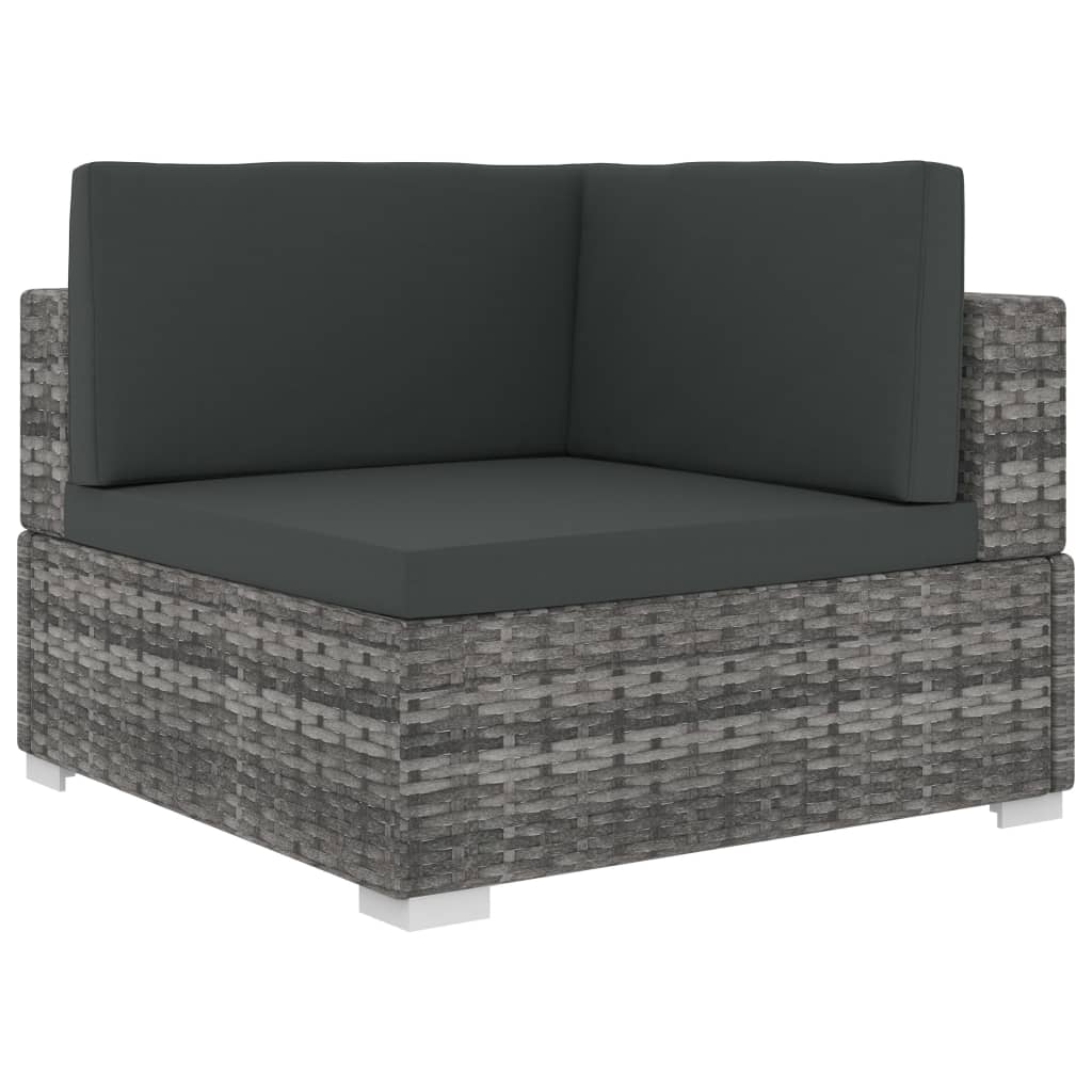 Set Divani da Giardino 6 pz con Cuscini in Polyrattan Grigio cod mxl 35610