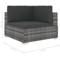 Set Divani da Giardino 6 pz con Cuscini in Polyrattan Grigio cod mxl 35610