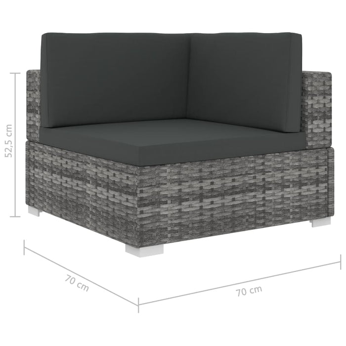 Set Divani da Giardino 6 pz con Cuscini in Polyrattan Grigio cod mxl 35610