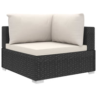 Set Divani da Giardino 8 pz con Cuscini in Polyrattan Nero 46766
