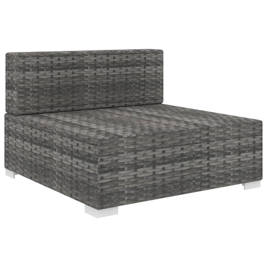 Seduta Centrale Modulare 1 pz con Cuscini in Polyrattan Grigio cod mxl 74030
