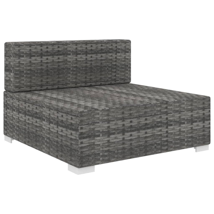 Seduta Centrale Modulare 1 pz con Cuscini in Polyrattan Grigio cod mxl 74030