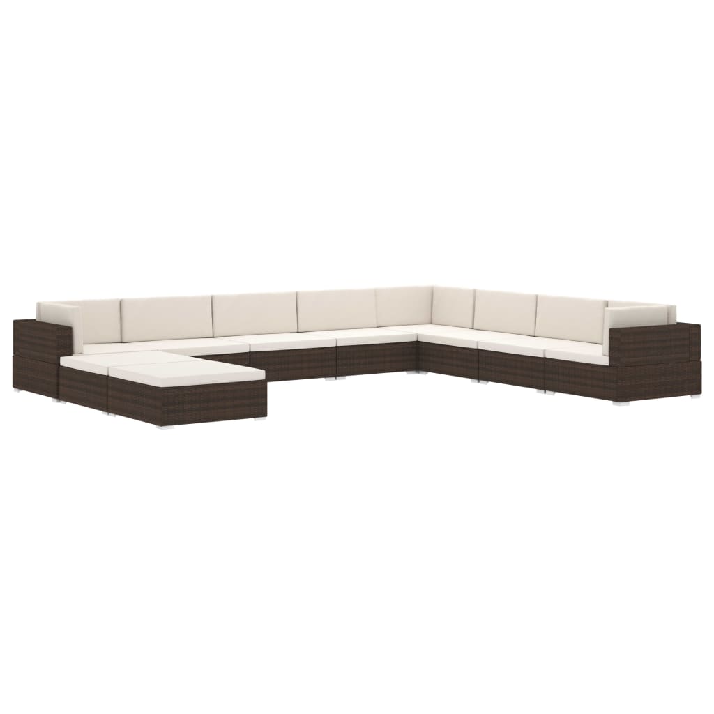 Seduta Centrale Modulare 1 pz con Cuscini in Polyrattan Grigio 46795