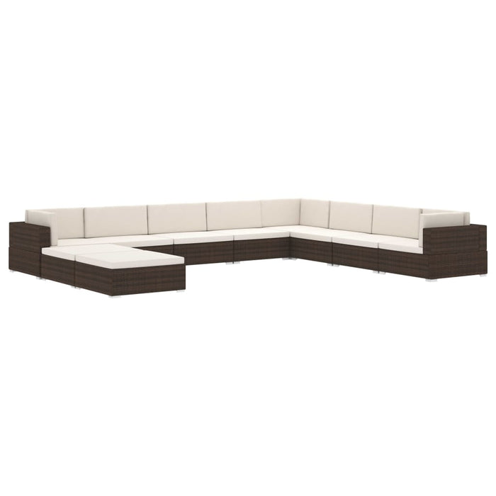 Seduta Centrale Modulare 1 pz con Cuscini in Polyrattan Nero 46796