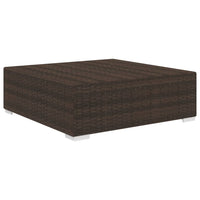 Poggiapiedi Modulare 1 pz con Cuscino in Polyrattan Marrone 46801