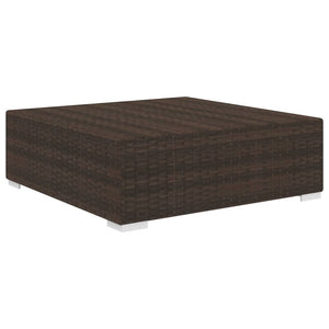 Poggiapiedi Modulare 1 pz con Cuscino in Polyrattan Marrone 46801