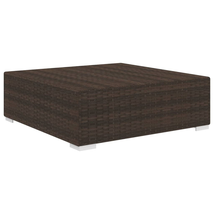 Poggiapiedi Modulare 1 pz con Cuscino in Polyrattan Marrone 46801