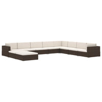 Poggiapiedi Modulare 1 pz con Cuscino in Polyrattan Marrone 46801