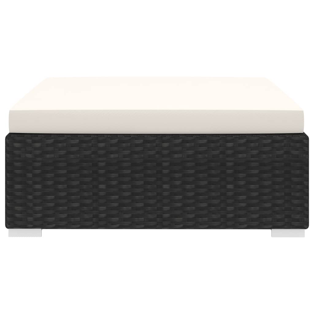 Poggiapiedi Modulare 1 pz con Cuscino in Polyrattan Nero cod mxl 59023