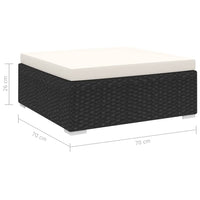 Poggiapiedi Modulare 1 pz con Cuscino in Polyrattan Nero cod mxl 59023