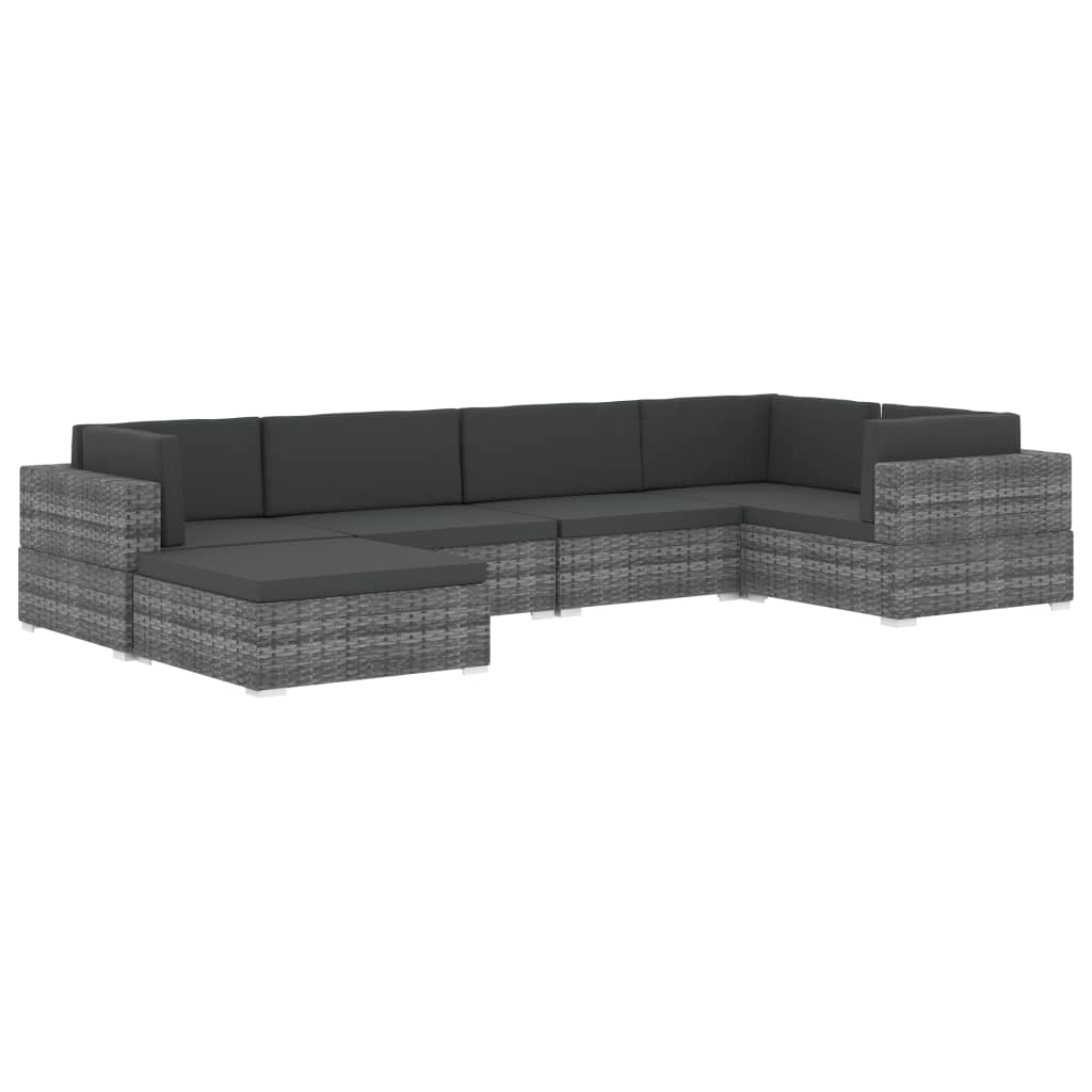 Poggiapiedi Modulare 1 pz con Cuscino in Polyrattan Nero cod mxl 59023