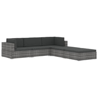 Poggiapiedi Modulare 1 pz con Cuscino in Polyrattan Nero cod mxl 59023