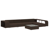 Set Divani da Giardino 8 pz con Cuscini in Polyrattan Marrone 46818