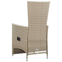 Sedie da Giardino Reclinabili 2 pz con Cuscini Polyrattan Beige cod mxl 8200