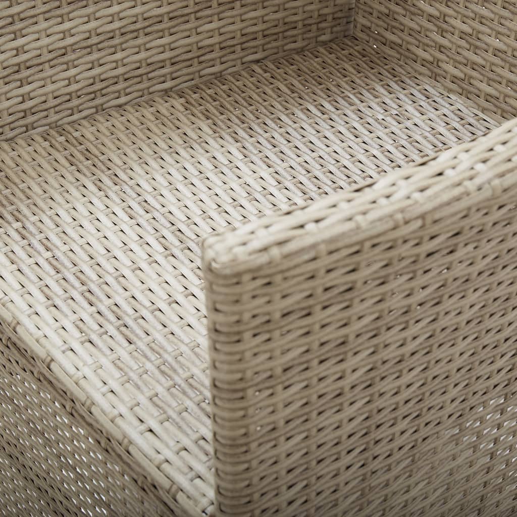 Sedie da Giardino Reclinabili 2 pz con Cuscini Polyrattan Beige cod mxl 8200