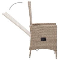 Set da Pranzo da Giardino 9 pz con Cuscini in Polyrattan Beige cod mxl 30061