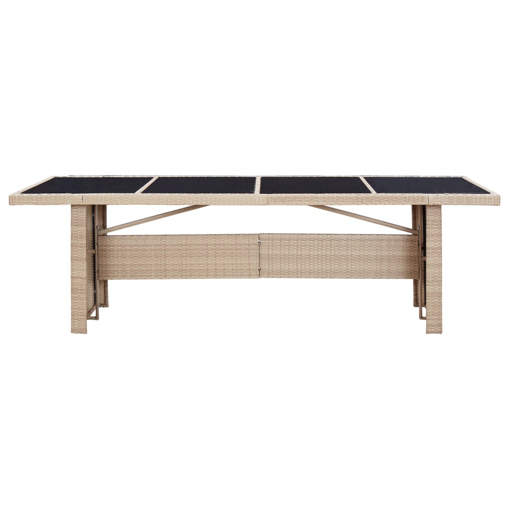 Set da Pranzo da Giardino 9 pz con Cuscini in Polyrattan Beige cod mxl 30061